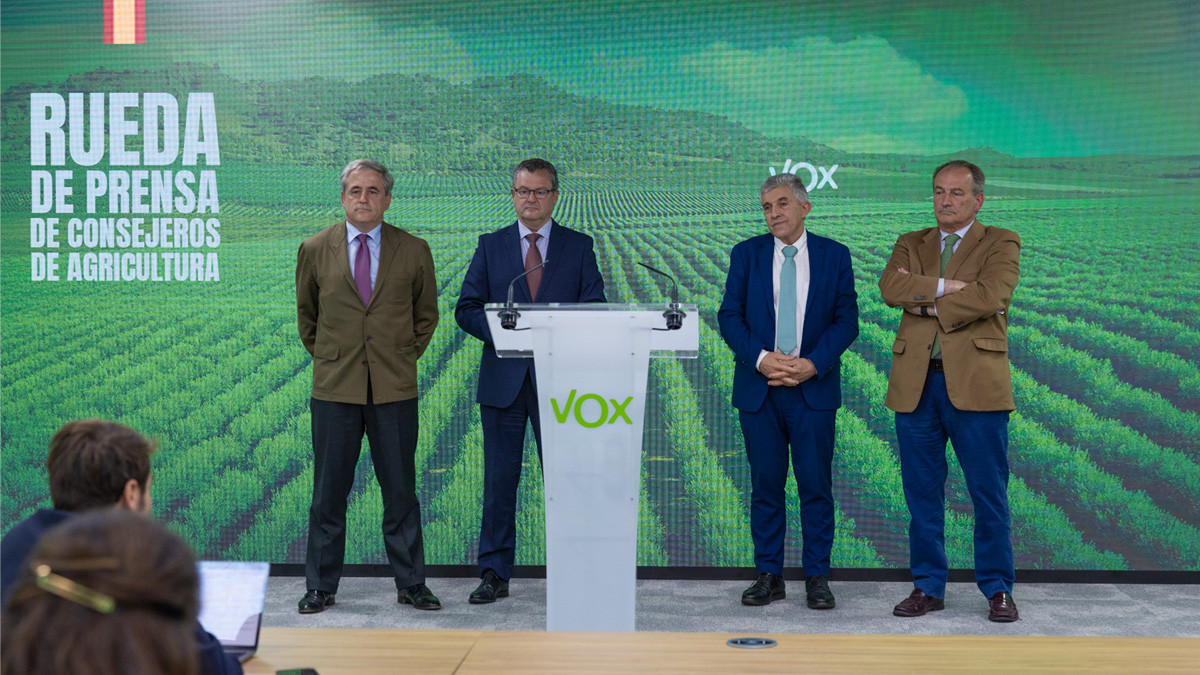 Consejeros Agricultura de CyL, Aragu00f3n, Extremadura y Valencia (Foto Vox)