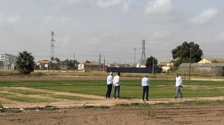 Sensores instalados en el campo de cultivo de prueba (Foto CARM)