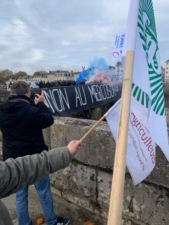Protestas de agricultores franceses contra Mercosur (Foto FNSEA)