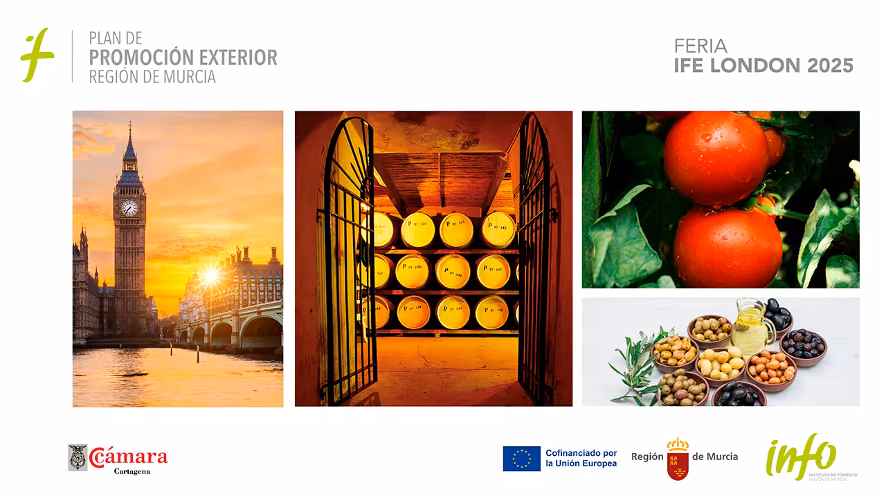 Cartel de la Regi&oacute;n de Murcia para la feria IFE London 2025 (Imagen CARM)