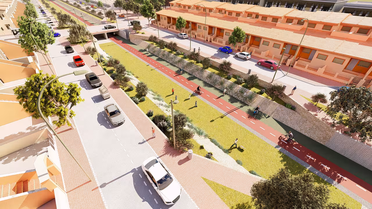 Proyecto de canalizaci&oacute;n de escorrent&iacute;as de la rambla de La Pescader&iacute;a en Los Alc&aacute;zares (Foto CHS)