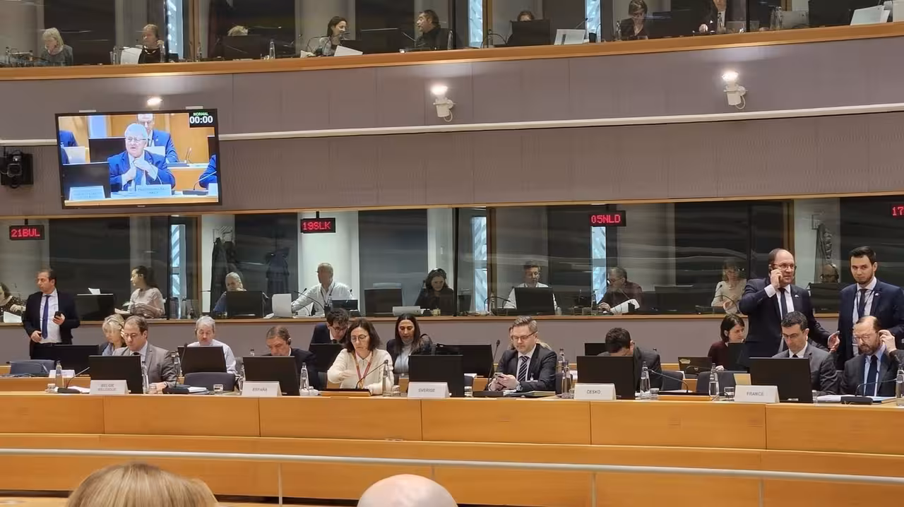 Sara Rubira durante la reuni&oacute;n del Consejo de Agricultura y Pesca de la UE celebrado en Bruselas (Foto CARM)