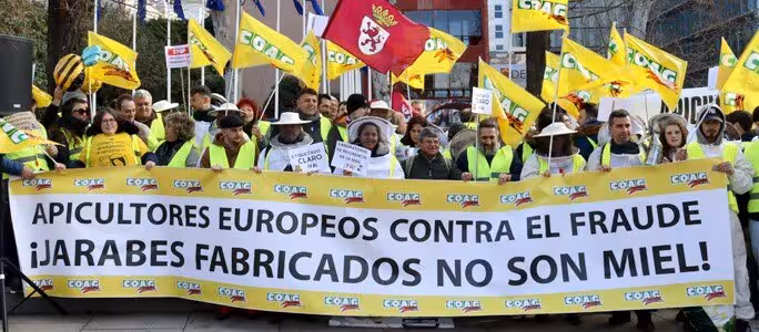 Protesta de apicultores en Madrid (Foto COAG)