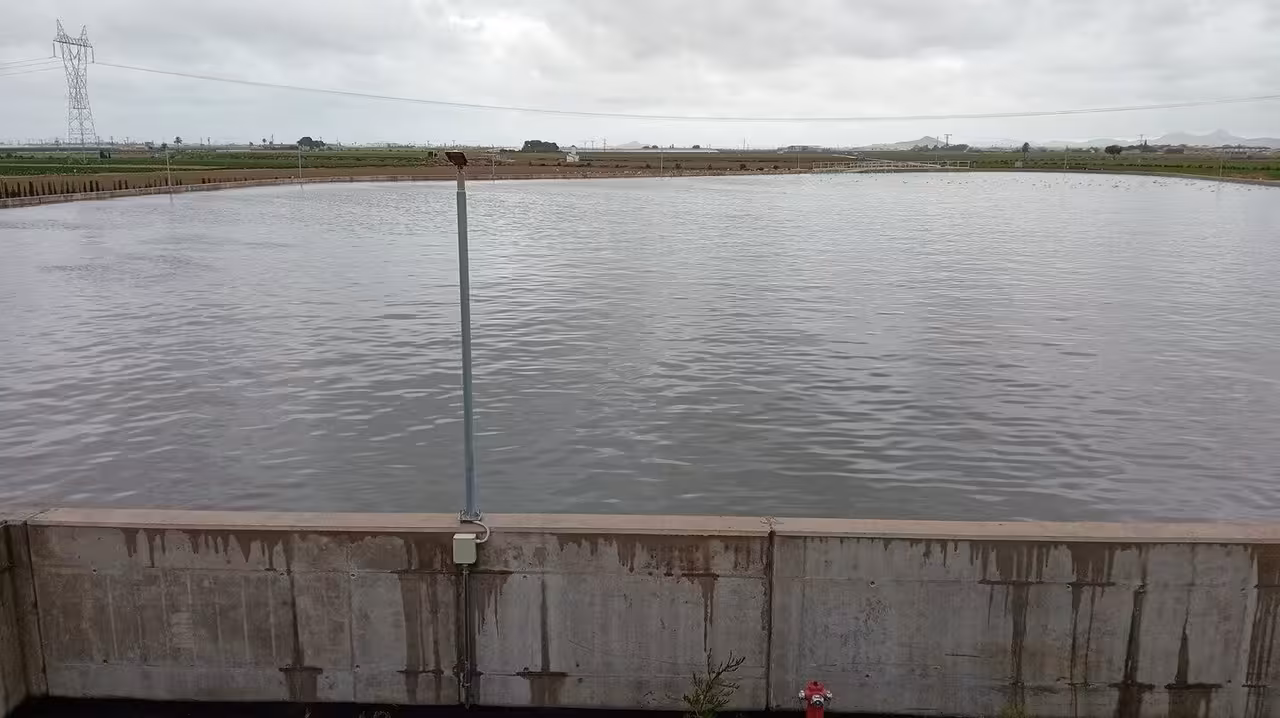 Tanque de tormentas de Torre Pacheco a pleno funcionamiento por las lluvias del domingo (Foto CARM)