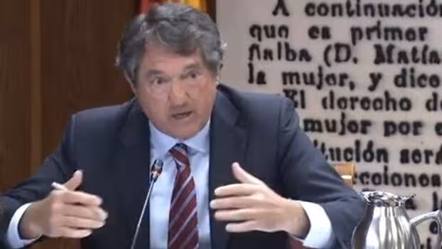 El presidente de Fenacore, Juan Valero de Palma, ante la comisi&oacute;n de la DANA en el Senado (Foto Canal Youtube del Senado)