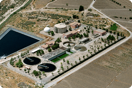 Estaci&oacute;n depuradora de aguas residuales EDAR de La Hoya, en Lorca (Foto Esamur)