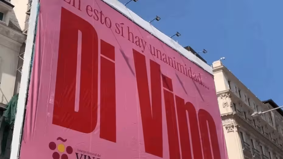 Campa&ntilde;a 'Di vino' frente al Congreso de los Diputados (Foto OIVE)