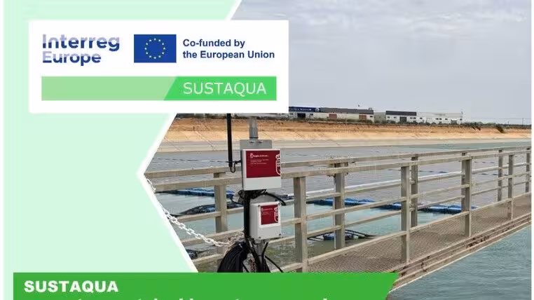 Parte del cartel informativo del proyecto europeo Sustaqua, liderado por la Regi&oacute;n de Murcia (Imagen CARM)