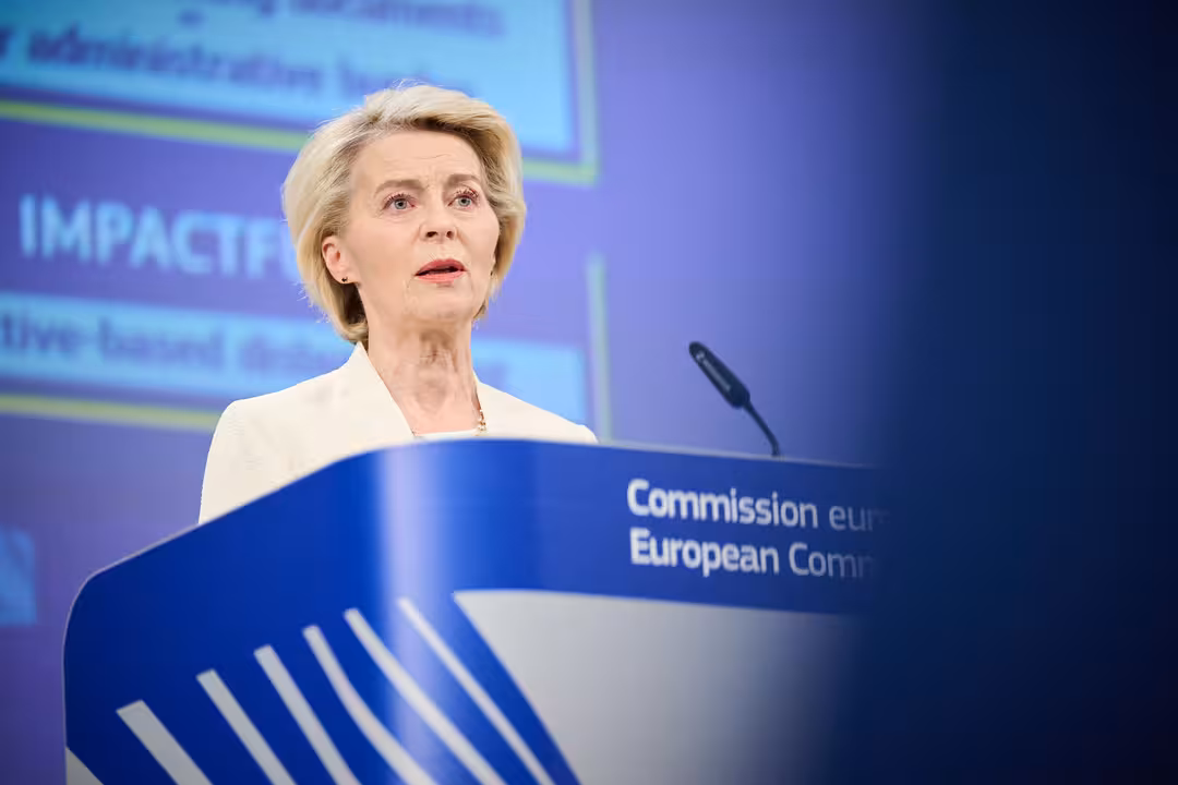 Ursula von der Leyen en lla conferencia de prensa sobre el Marco Financiero Plurianual (MFP) para 2028-2034Fot&oacute;grafo: Dati Bendo

Uni&oacute;n Europea, 2025 Consulte nuestra secci&oacute;n de derechos de autor : podr&iacute;an aplicarse restricciones adicionales

Fuente: CE - Servicio Audiovisual