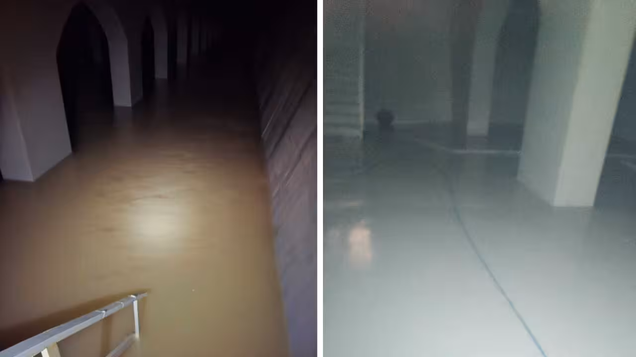 Deposito El Mirador antes y despu&eacute;s de la limpieza (Foto MCT)
