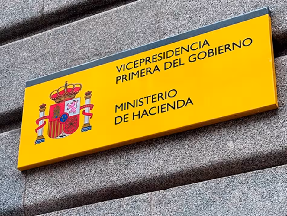 Cartel de la fachada del Ministerio de Hacienda (Foto Ministerio de Hacienda)
