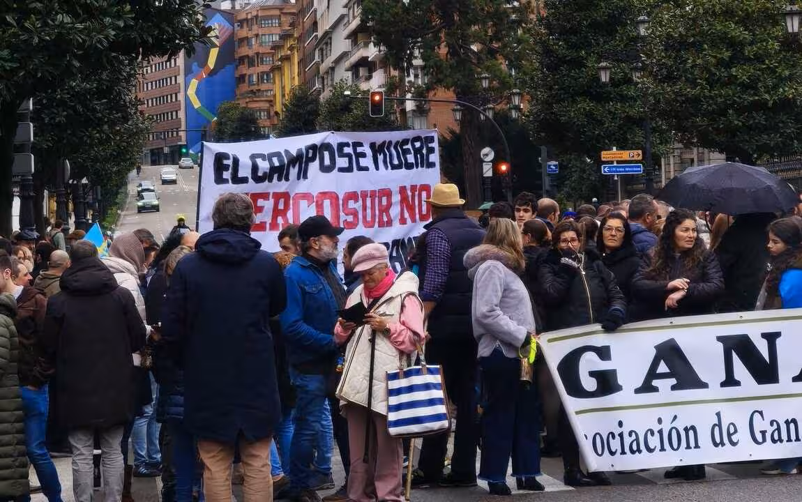 Protesta del campo contra Mercusur en Asturias (Foto COAG Asturias)