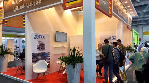 Pabell&oacute;n de empresas murcianas en la feria S&aacute;hara Expo de El Cairo (Foto C&aacute;mara de Comercio de Murcia)