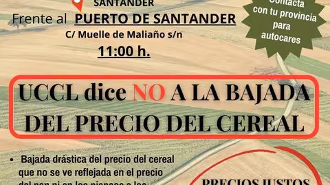 Cartel concentraci&oacute;n bajada precio cereal (Imagen UCCL)