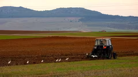 Tractor labrando un campo de cultivo (Foto MAPA)