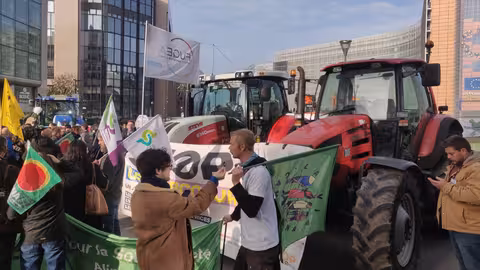 Protesta de agricultores en Bruselas 'Stop Mercosur' (Foto Fugea)