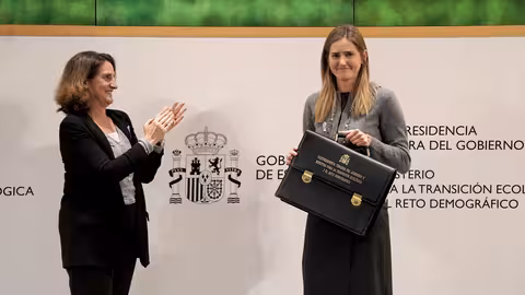 Traspaso de cartera ministerial entre Teresa Ribera y Sara Aagesen (Foto Miteco)