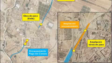 Detalle del croquis de las obras proyectadas en la Rambla de Charcones (Plano CHS)