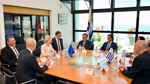 on der Leyen en la cumbre de Mercosur-UE en Montevideo (Foto @vonderleyen)