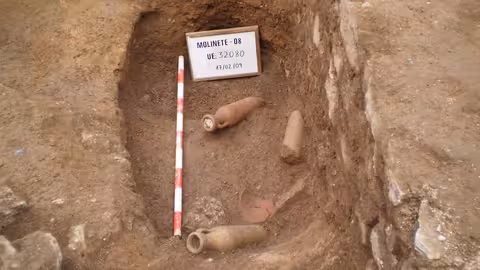 El lugar en el que fue encontrada el &aacute;nfora del siglo VI con restos de garum (Foto UMU)
