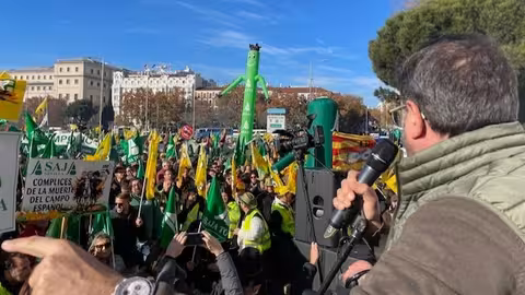 Protesta de agricultores ante el MAPA StopMercosur (Foto Asaja)