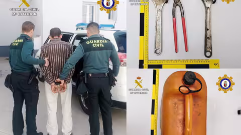 Detenido y efectos de la Operaci&oacute;n Tairus de robos en viviendas y fincas de Calasparra (Foto Guardia Civil)