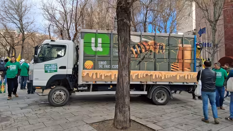 Protesta de apicultores (Foto La Uni&oacute;)