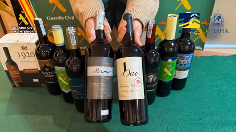 Red internacional de comercio ilegal de vino DOCa Rioja (Foto Guardia Civil)