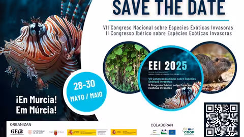 Cartel del VII Congreso Nacional sobre Especies Ex&oacute;ticas Invasoras (EEI) y II Congreso Ib&eacute;rico sobre EEI (Fuente CHS)