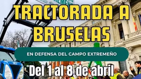 Cartel de la Tractorada a Bruselas (Foto Apag Extremadura Asaja)