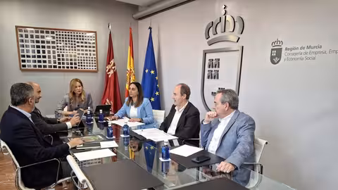 Reuni&oacute;n de las consejeras de Empresas y Agricultura con los representantes de Proexport y Apoexpa (Foto CARM)