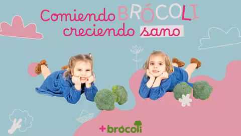 Cartel de la campa&ntilde;a &ldquo;Comiendo br&oacute;coli, creciendo sano&rdquo; (Imagen +Br&oacute;coli)