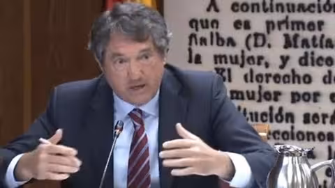 El presidente de Fenacore, Juan Valero de Palma, ante la comisi&oacute;n de la DANA en el Senado (Foto Canal Youtube del Senado)