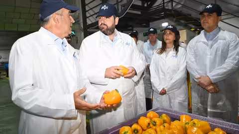 L&oacute;pez Miras visita las instalaciones de la Sociedad Agr&iacute;cola de Transformaci&oacute;n San Cayetano, con motivo del 50 aniversario de su constituci&oacute;n (Foto CARM)