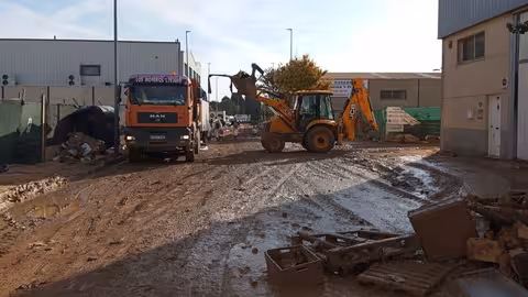 Da&ntilde;os por la DANA en un pol&iacute;gono industrial (Foto Generalitat valenciana)
