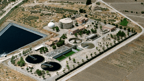 Estaci&oacute;n depuradora de aguas residuales EDAR de La Hoya, en Lorca (Foto Esamur)