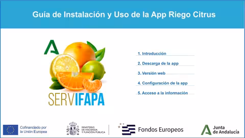 Imagen de la nueva app para riego en c&iacute;tricos del Ifapa (Foto Ifapa)