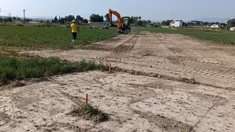 Inicio de los trabajos en los terrenos donde se va a ubicar el nuevo tanque de tormentas de Las Torres de Cotillas (Foto CARM)