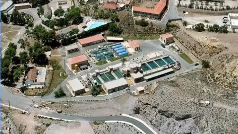 Vista a&eacute;rea de la ETAP de Lorca (Foto MCT)