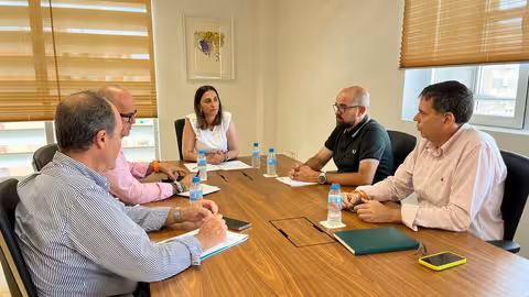 Rubira recibe al nuevo presidente de Ailimpo, Joaqu&iacute;n Rubio (Foto CARM)