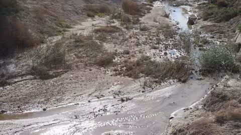 Zona de ca&ntilde;ada con lluvias en Molina de Segura (Foto CHS)