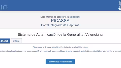 Acceso a Picassa (Captura del portal agrario de la Comunidad Valenciana)