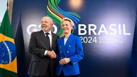 Lula da Silva y &Uacute;rsula von der Leyen (Foto CE - Servicio Audiovisual - Fot&oacute;grafo Dati Bendo / Derechos de autor: Uni&oacute;n Europea, 2024)