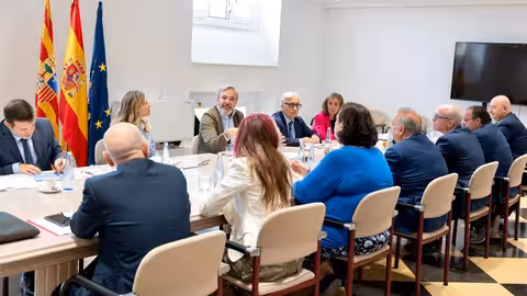 Encuentro organizado por el Gobierno de Arag&oacute;n para evaluar junto al sector porcino el impacto de los aranceles chinos (Foto Interporc)