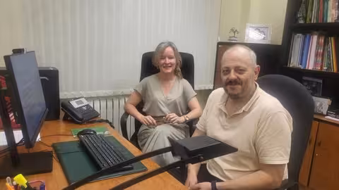 Los profesores Rosana Fuentes y Jos&eacute; Luis del Campo Villares (Foto Universidad de Le&oacute;n)