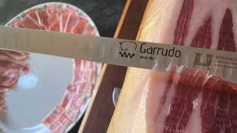 Corte de jam&oacute;n ib&eacute;rico de bellota (Foto Jamones Garrudo RRSS)
