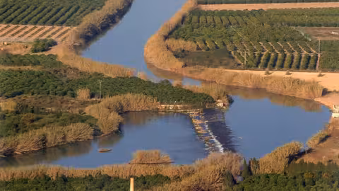 Azud de la Marquesa, en Cullera Trasvase J&uacute;car-Vinalop&oacute; (Foto CHJ)