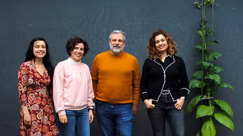 De izquierda a derecha, el equipo investigador compuesto por Irene Sanz, Ana Cuevas, Santiago Redondo y Marta Robledo (Foto Universidad de Cantabria)