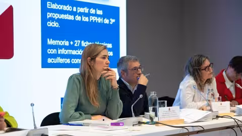 Sara Aagesen, Hugo Mor&aacute;n, Dolores Pascual y Alejandra Puig en el Consejo Nacional del Agua (Foto Miteco)