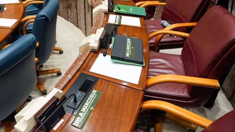 Carteles de Vox con la frase 'No a Mercosur' (Foto Vox)
